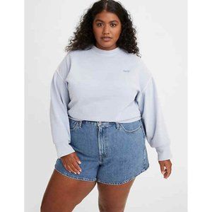 Womens Levi's High Waisted MOM Denim Shorts Size 24W Medium Wash 5 Pocket NWT